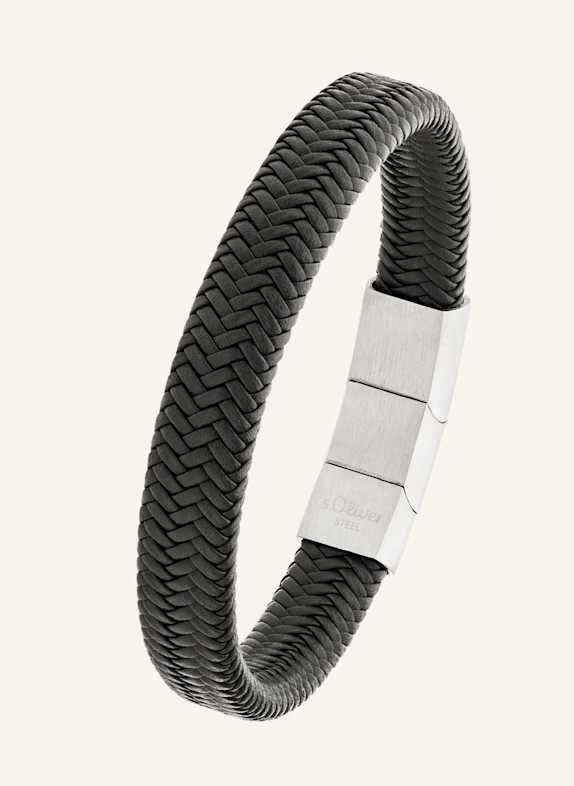 s.Oliver Armband  aus  Echtleder GRAU