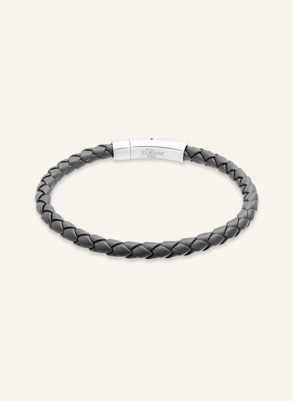 s.Oliver Armband  aus  Echtleder GRAU