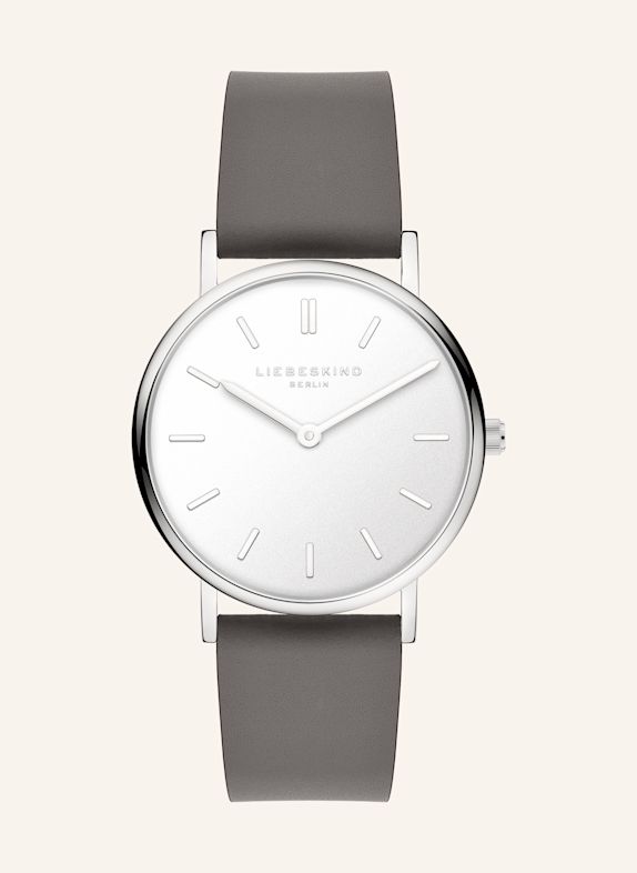 LIEBESKIND Armbanduhr  aus  Echtleder GRAU