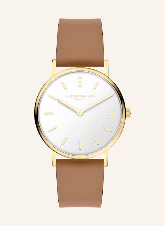 LIEBESKIND Armbanduhr  aus  Echtleder BEIGE