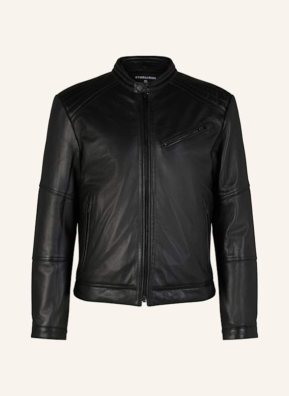 STRELLSON Biker-Lederjacke WELLS SCHWARZ