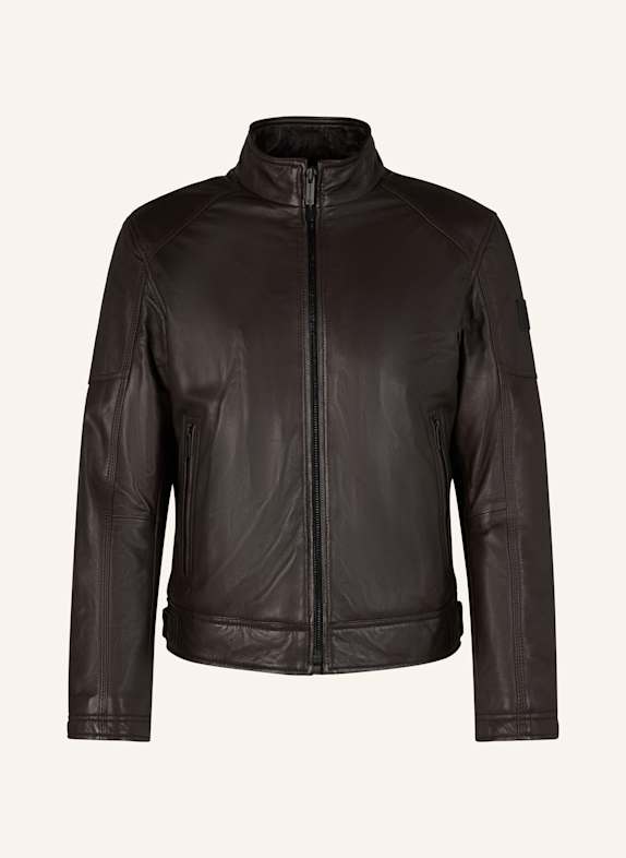 STRELLSON Biker-Lederjacke PRESTON DUNKELBRAUN