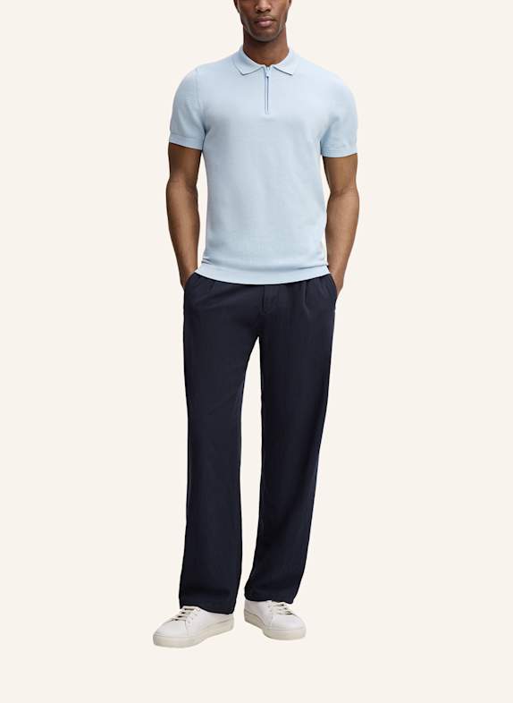 STRELLSON Zip-Poloshirt HELLBLAU