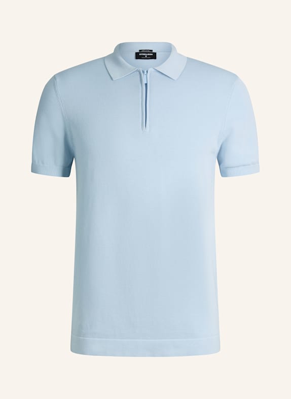 STRELLSON Zip-Poloshirt VINCENT HELLBLAU