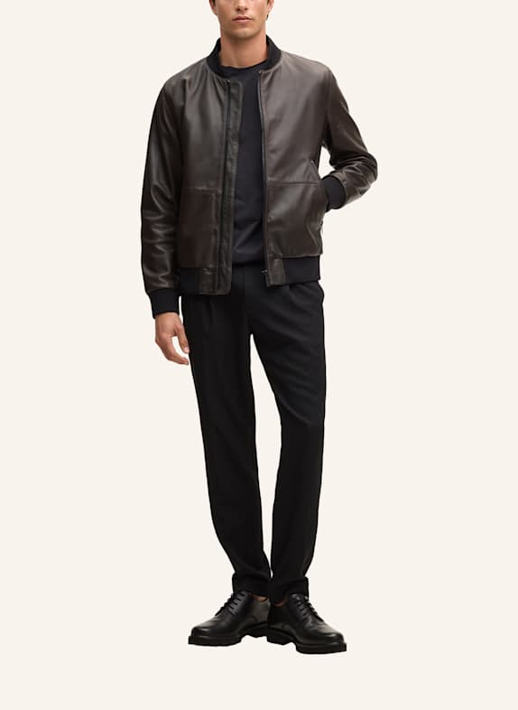 STRELLSON Lederjacke DUNKELBRAUN