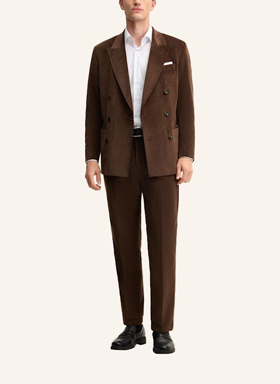 STRELLSON Anzughose TOMEO Regular Fit aus Cord BRAUN