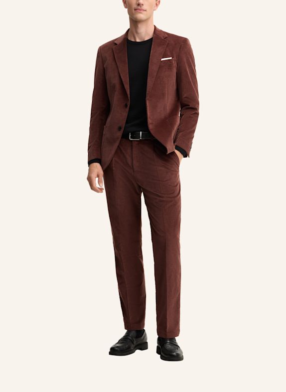 STRELLSON Anzughose TOMEO Regular Fit aus Cord ROT
