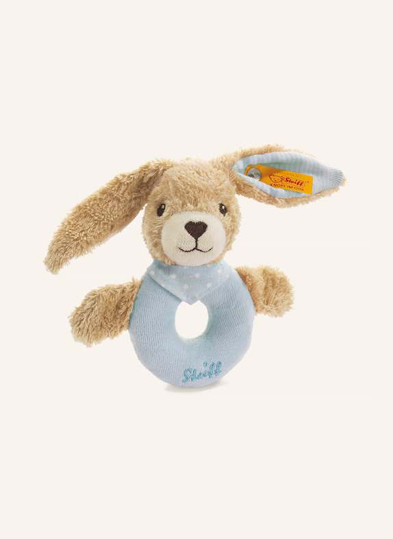 Steiff Kuscheltier HOPPEL Hase Greifring 12 cm, blau BLAU