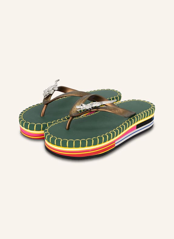 uzurii Zehentrenner CROCODILE COLORFUL ARMY DUNKELGRÜN