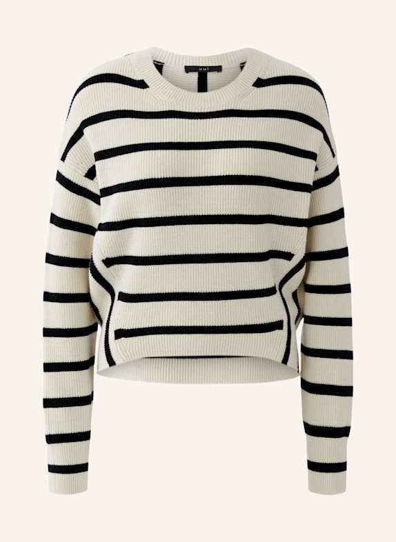 oui Pullover WEISS/ SCHWARZ