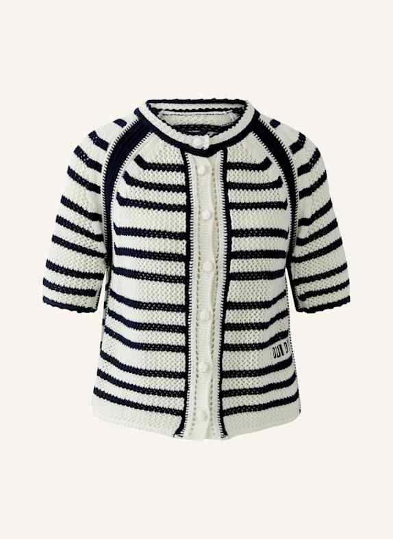 oui Strickjacke WEISS/ BLAU