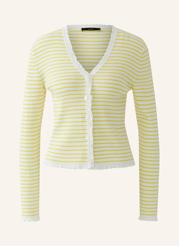oui Strickjacke WEISS/ GELB