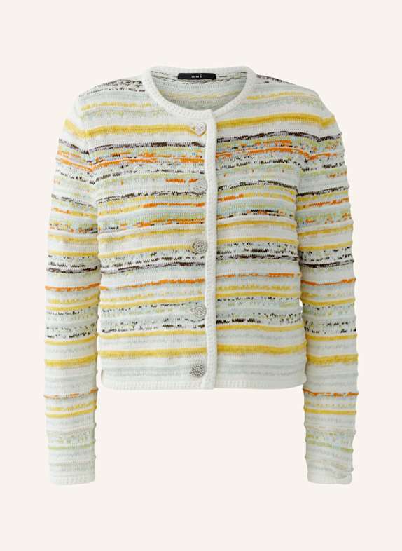 oui Strickjacke WEISS/ GELB