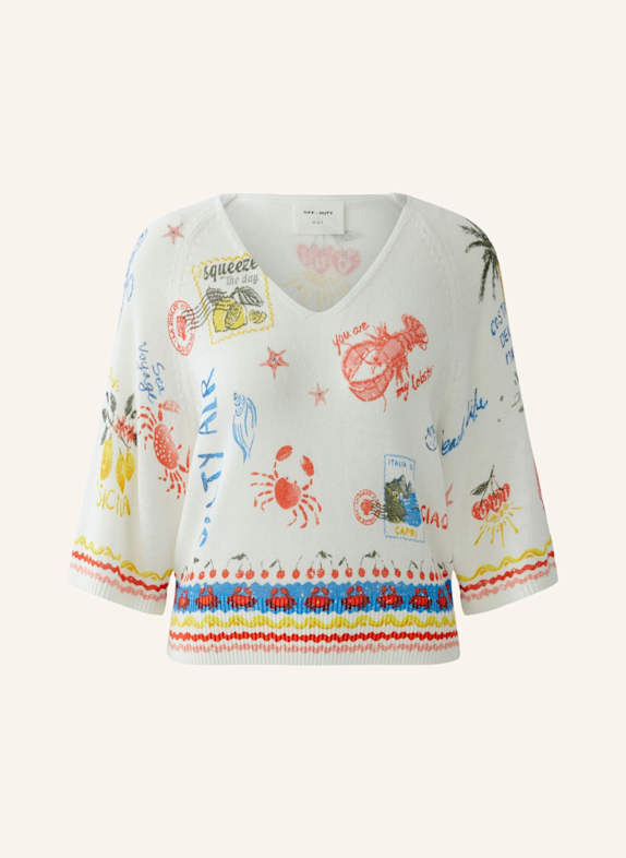 oui Pullover WEISS/ GELB
