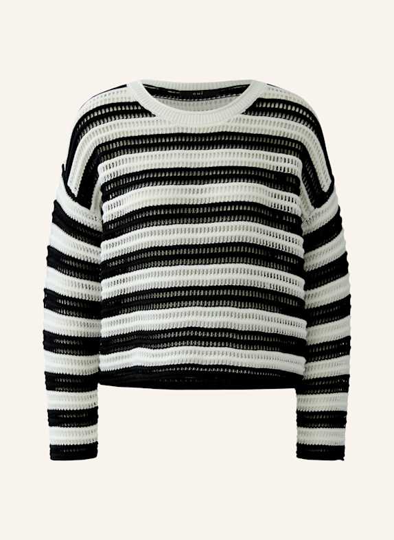 oui Pullover WEISS/ SCHWARZ