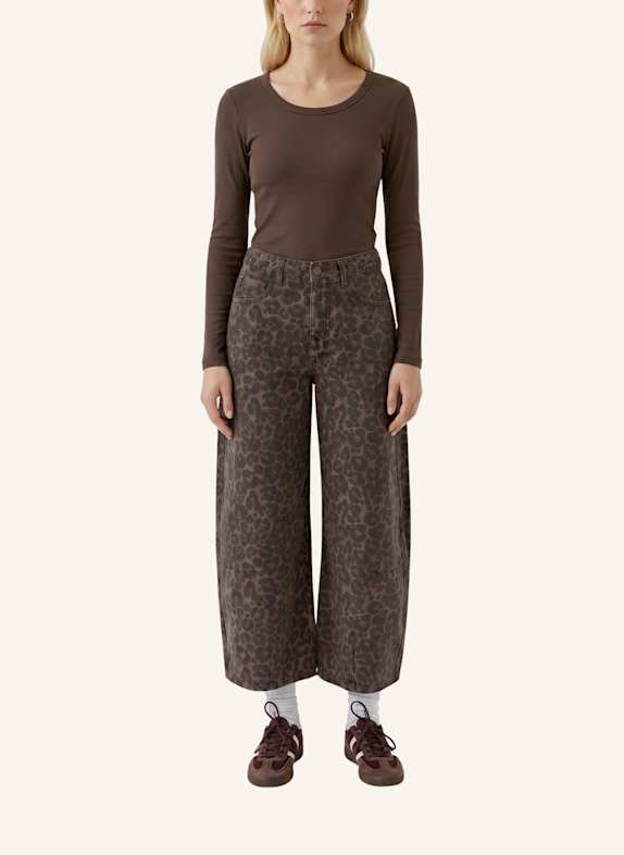 oui T-shirt met lange mouwen BRUIN