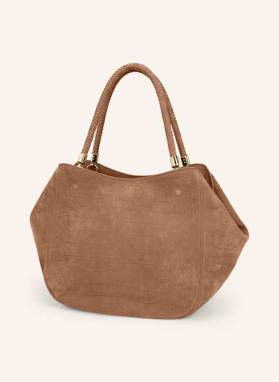 AIGNER Shopper CARRE SOFT CROCO BRAUN