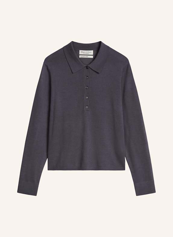 Marc O'Polo Feinstrick-Poloshirt DUNKELGRAU