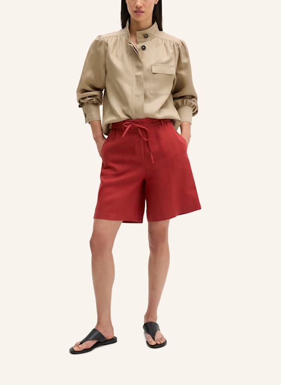 Marc O'Polo Leinenshorts DUNKELROT