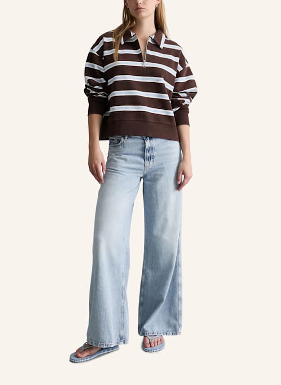 Marc O'Polo DENIM Polo-Sweatshirt DUNKELBRAUN