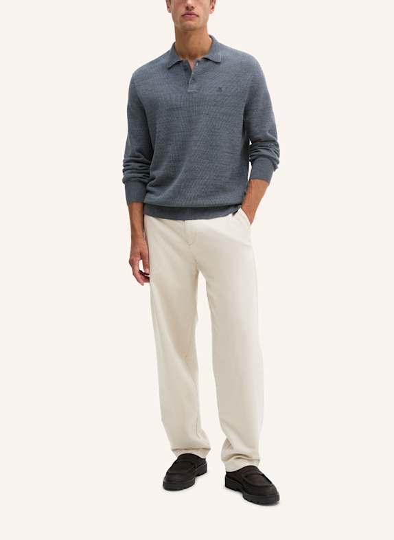 Marc O'Polo Strick-Poloshirt BLAU