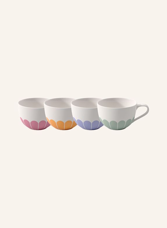 Villeroy & Boch Cappuccino-Tasse, 4-teilig FLEUR COULEUR GELB / GRÜN / BLAU