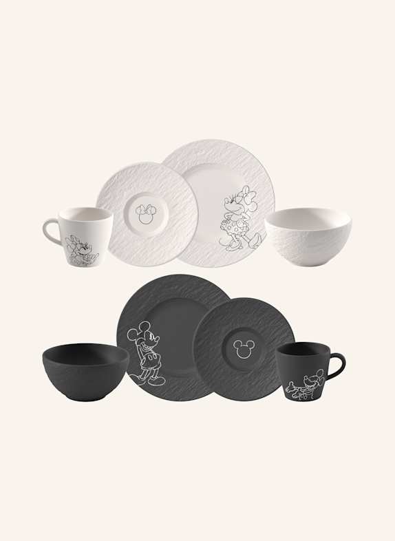 Villeroy & Boch Frühstücks-Set, 8-teilig MANUFACTURE ROCK - MICKEY MOUSE SCHWARZ