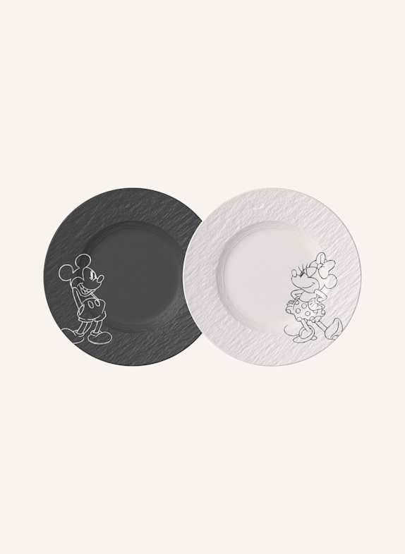 Villeroy & Boch Frühstücks-/Dessertteller, 2-teilig MANUFACTURE ROCK - MICKEY MOUSE SCHWARZ