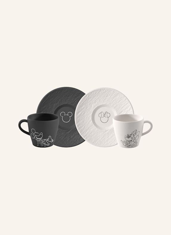Villeroy & Boch Kaffeetasse mit Untertasse, 4-teilig MANUFACTURE ROCK - MICKEY MOUSE SCHWARZ