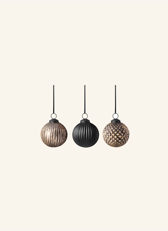 Villeroy & Boch Glas-Weihnachtskugeln 3-teilig CHRISTMAS CHIC SCHWARZ