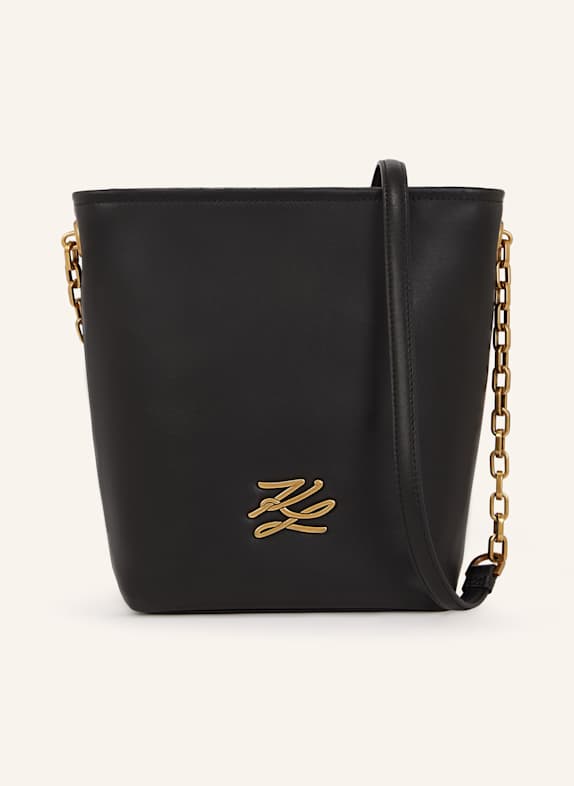 KARL LAGERFELD K/Autograph Beuteltasche SCHWARZ/ GOLD