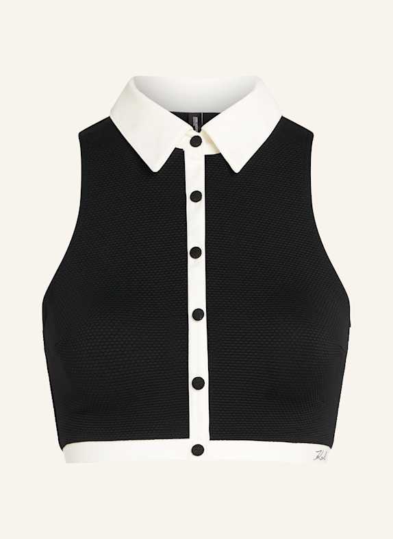 KARL LAGERFELD Bikini-Top WEISS/ SCHWARZ