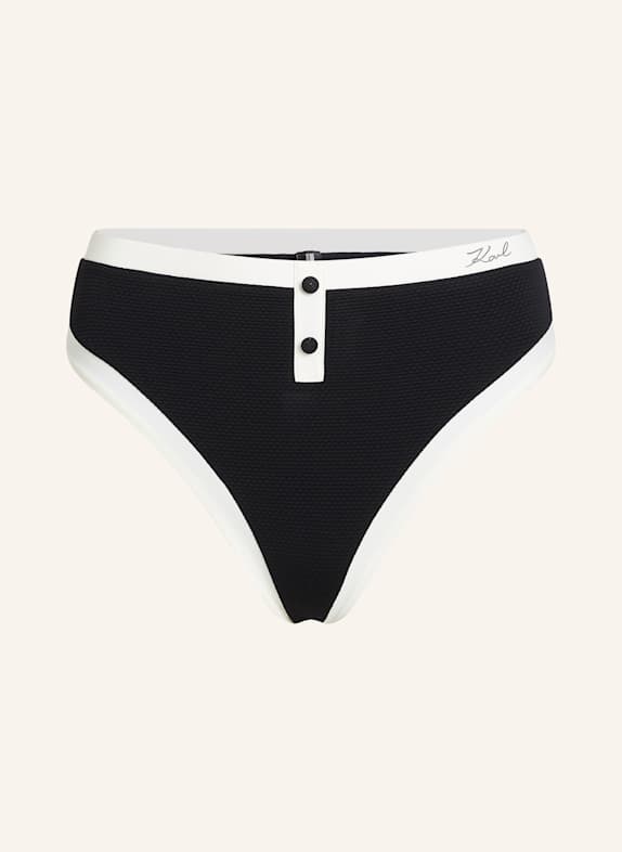 KARL LAGERFELD Bikini-Hose WEISS/ SCHWARZ