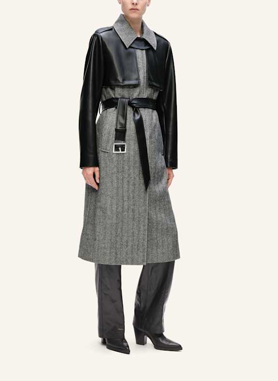 KARL LAGERFELD Mantel GRAU/ SCHWARZ