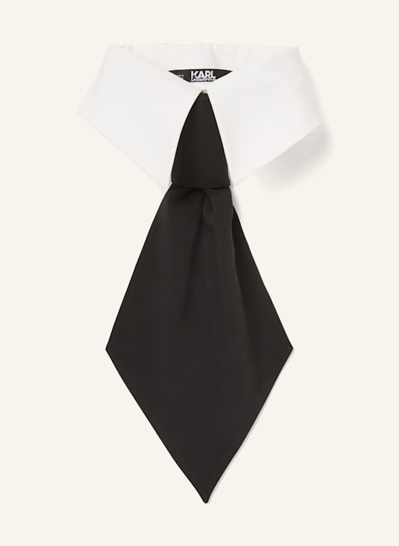 KARL LAGERFELD Krawatte WEISS/ SCHWARZ