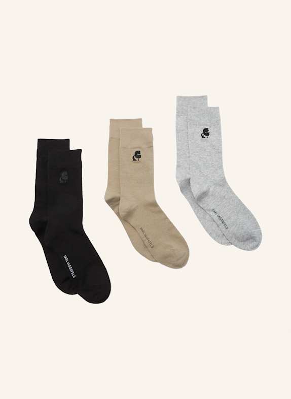 KARL LAGERFELD 3er-Pack Socken SCHWARZ