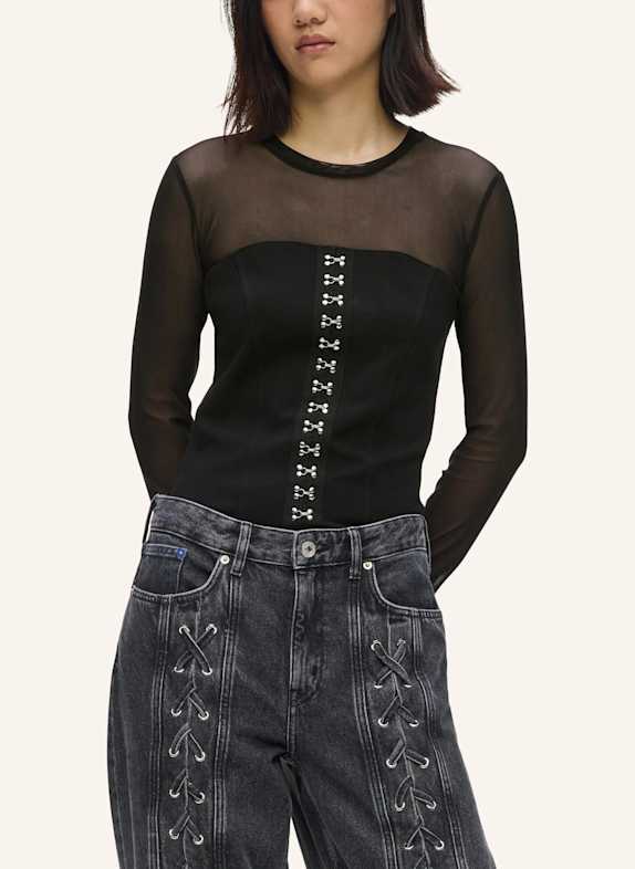 KARL LAGERFELD JEANS Top SCHWARZ