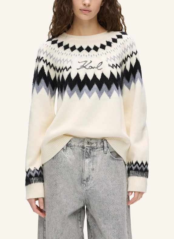 KARL LAGERFELD Top WEISS / SCHWARZ