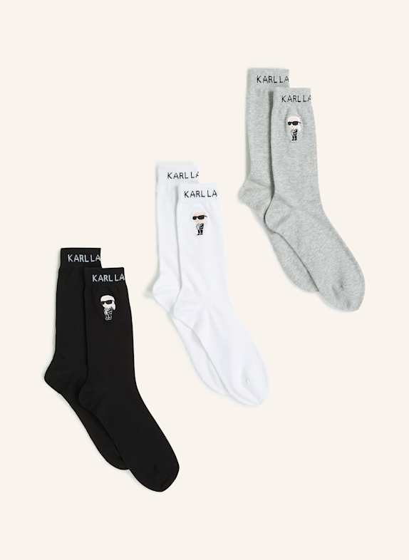 KARL LAGERFELD 3er-Pack Socken SCHWARZ/ GRAU/ WEISS