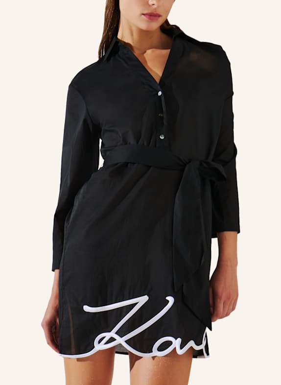 KARL LAGERFELD Strandkleid SCHWARZ