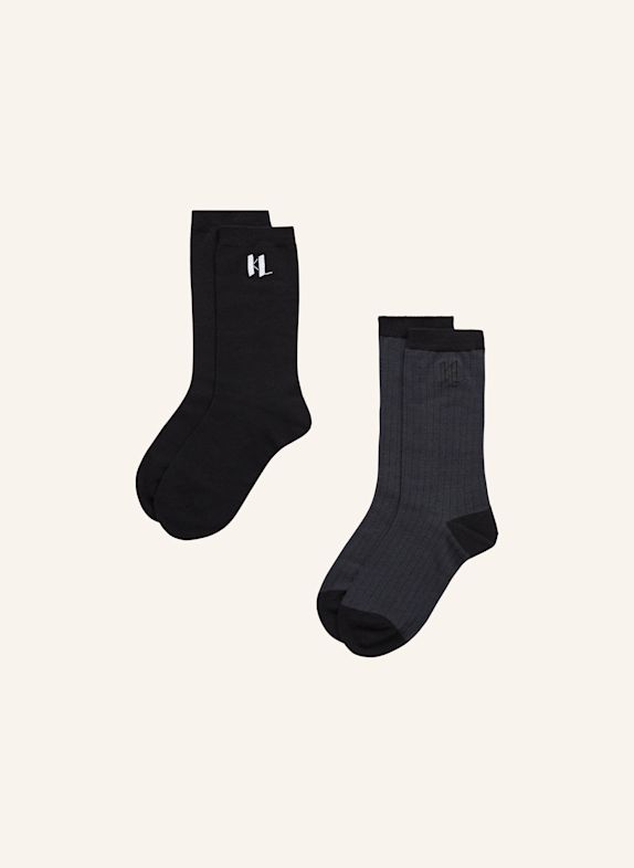 KARL LAGERFELD Socken SCHWARZ / GRAU