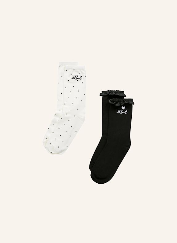 KARL LAGERFELD Socken WEISS / SCHWARZ