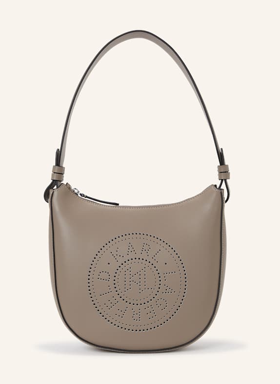 KARL LAGERFELD K/CIRCLE MOND-SCHULTERTASCHE MIT LOCHMUSTER SCHWARZ