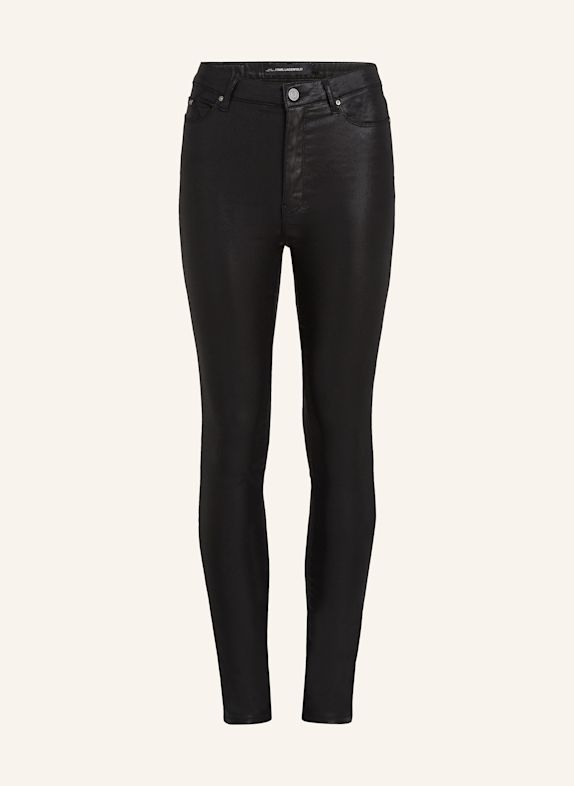 KARL LAGERFELD METALLIC SKINNY-JEANS SCHWARZ