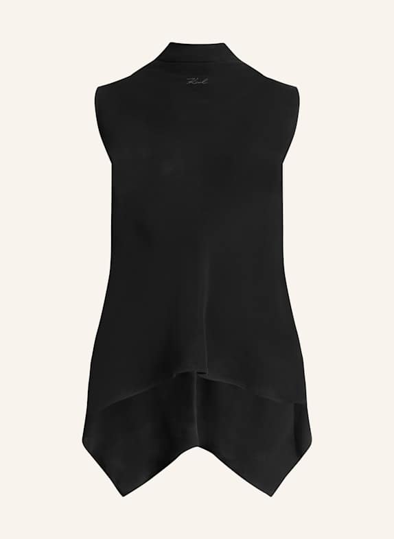 KARL LAGERFELD ÄRMELLOSE BLUSE SCHWARZ