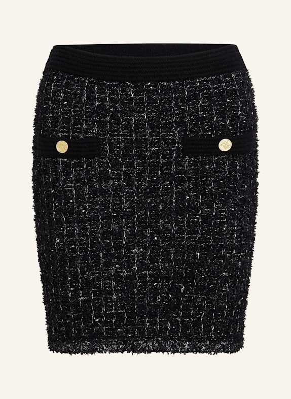 KARL LAGERFELD KARL ESSENTIAL STRICKROCK AUS BOUCLÉ SCHWARZ