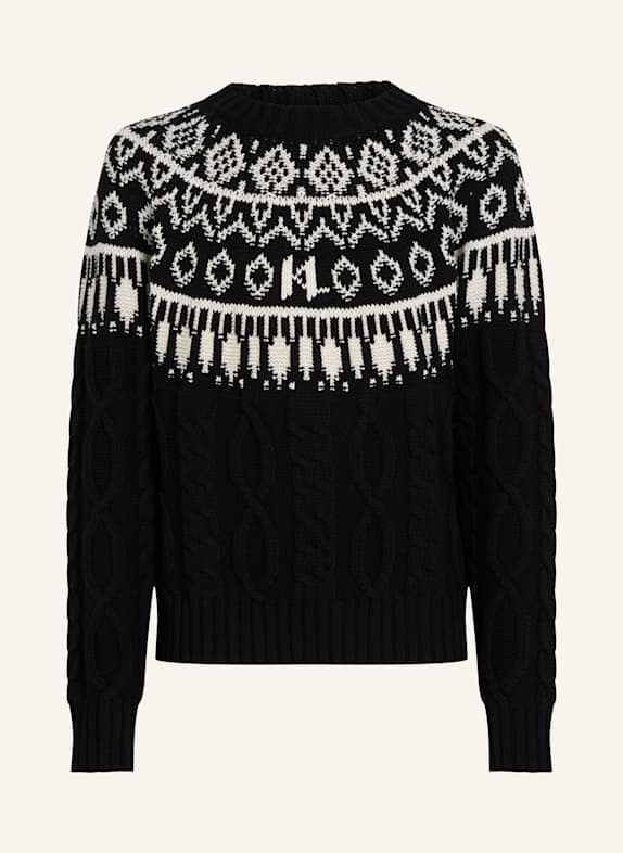 KARL LAGERFELD KL MONOGRAM FAIR-ISLE-PULLOVER SCHWARZ