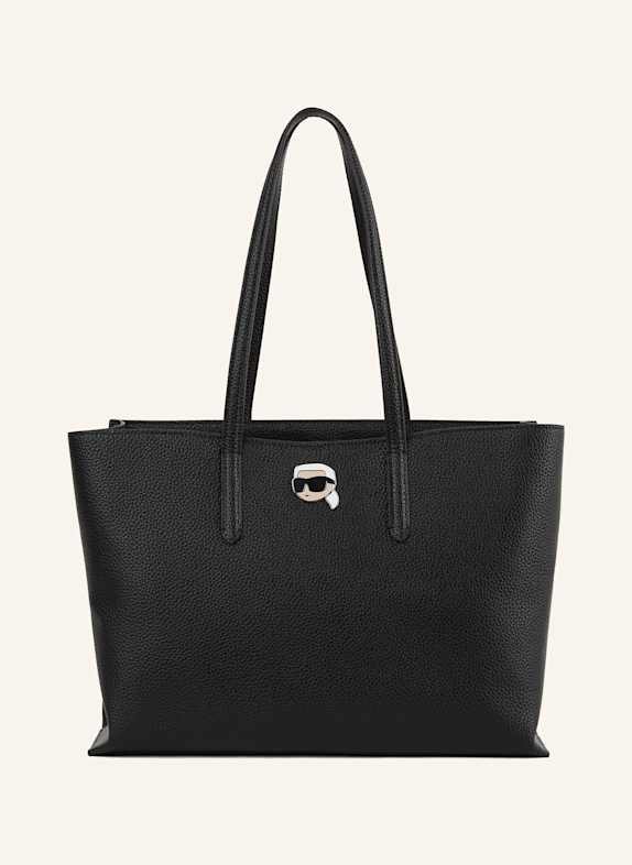 KARL LAGERFELD IKON GROSSE GENOPPTE TOTE-BAG SCHWARZ