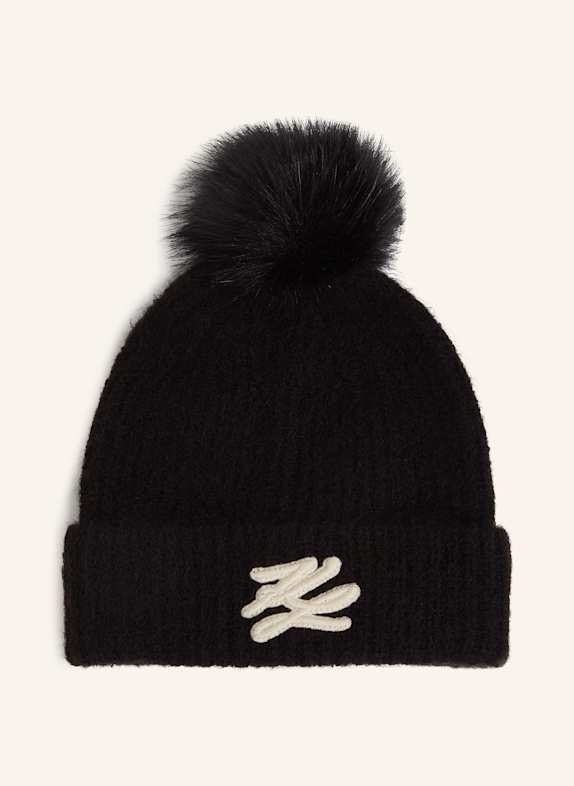 KARL LAGERFELD K/AUTOGRAPH BEANIE SCHWARZ