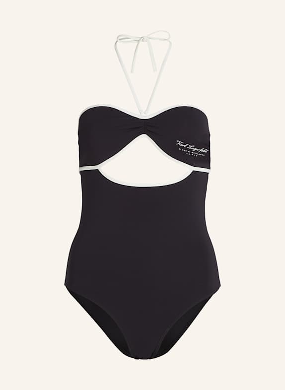 KARL LAGERFELD HOTEL KARL HALTER-NECK SWIMSUIT SCHWARZ